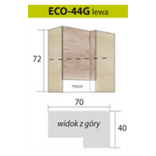 ECONO pakabinama kampinė spintelė ECO-44G (kairinė)