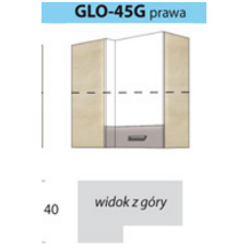 GLOBAL pakabinama kampinė spintelė GLO-45G (dešininė)