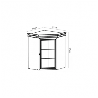 KORA kampinė vitrina KNN1 (statoma ant komodos KKN1) 1