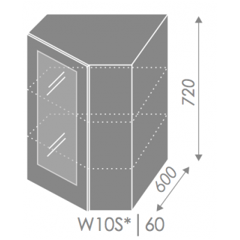 Pakabinama kampinė spintelė EMPORIUM W10S/60