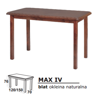 Stalas medinis MAX IV